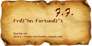 Frühn Fortunát névjegykártya